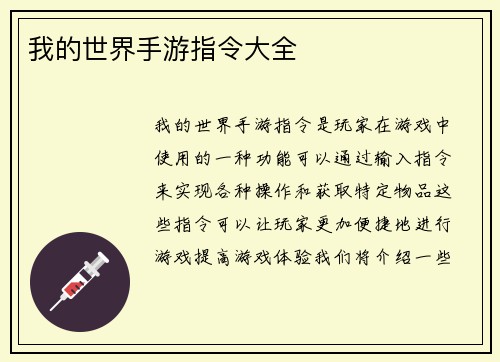 我的世界手游指令大全